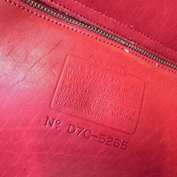 Coach Lexington Briefcase with Strap red Leather Vintage 90s Brass Turnlock - Picture 7 of 10